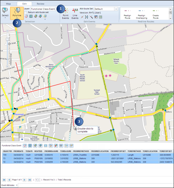 Selecting events by a polyline Selecting events by a polyline